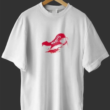 1 Mayıs Emekçiler Günü Baskılı Oversize Bisiklet Yaka T-shirt - Beyaz