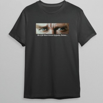10 Kasım Atatürk'ü Anma Günü Baskılı Oversize Bisiklet Yaka T-shirt - Siyah
