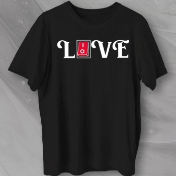 14 Şubat Sevgililer Günü Love Baskılı Oversize Bisiklet Yaka T-shirt - Siyah