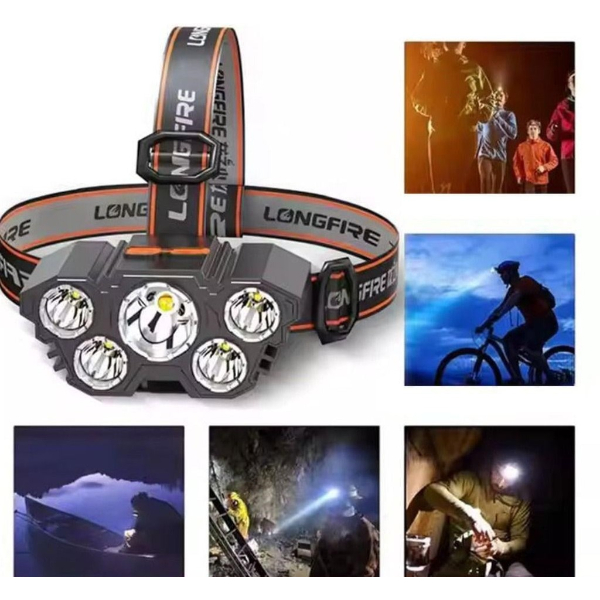150W 5 LED Ultra Güçlü Kafa Lambası 