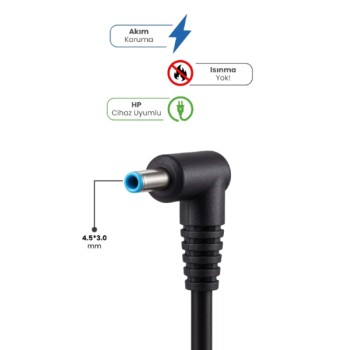 19.5V 4.62A 4.5 * 3.0mm 90W HP İçin Laptop Adaptör