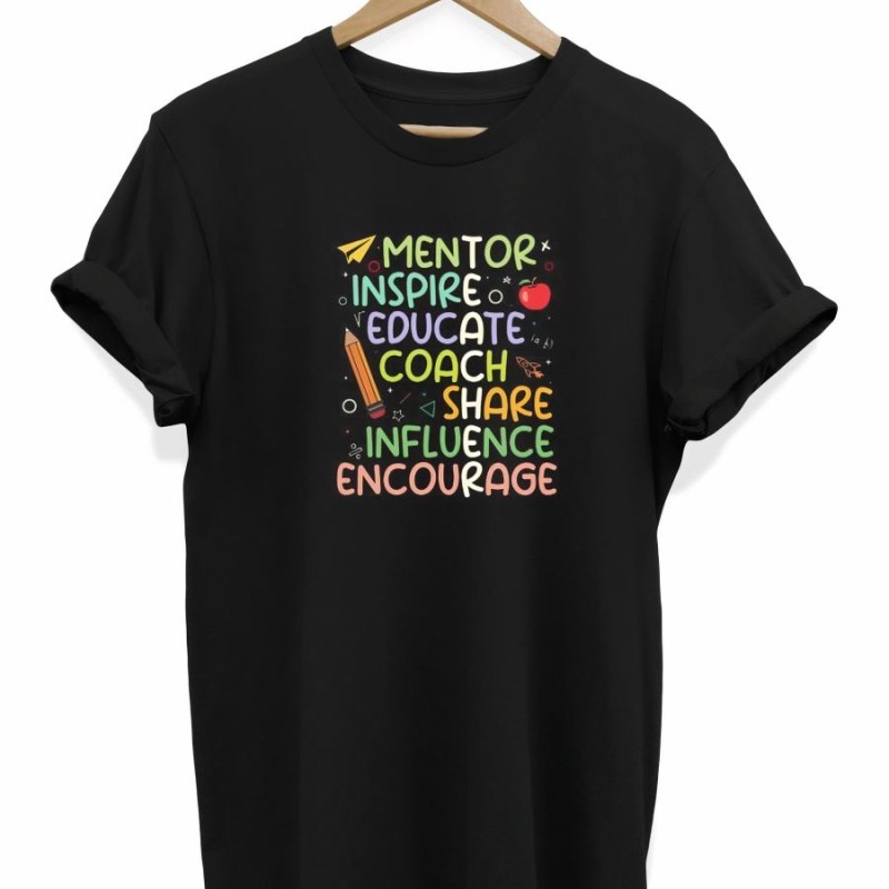 24 Kasım Öğretmenler Günü Hediye Temalı Oversize Bisiklet Yaka T-shirt - Siyah