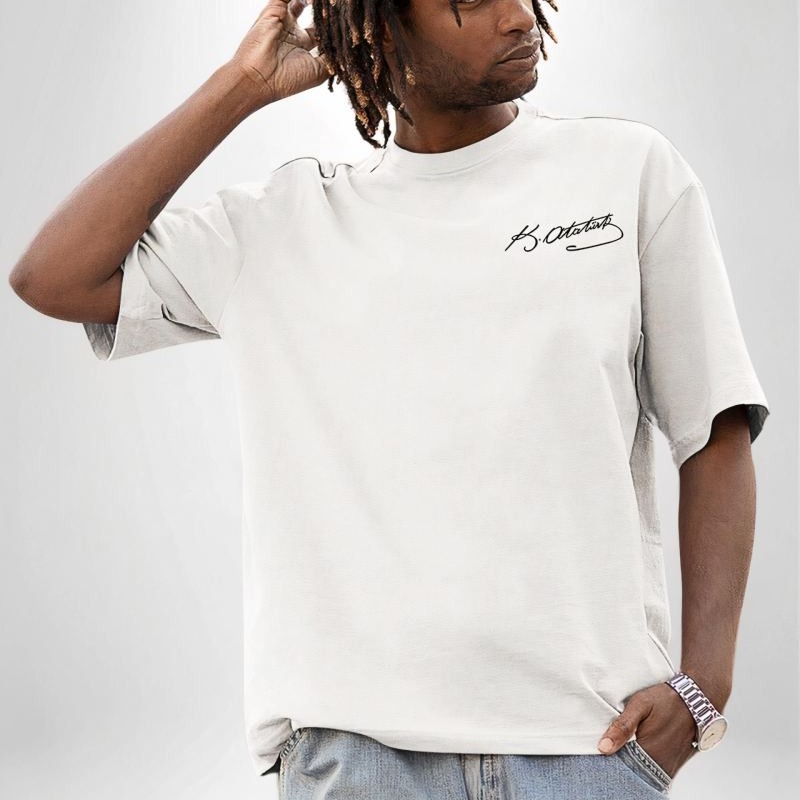 30 Ağustos Zafer Bayramı Ön Arka Baskılı Oversize Bisiklet Yaka T-shirt - Beyaz