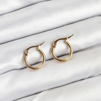 316L Çelik Gold Renk 12 mm Halka Kadın Küpe