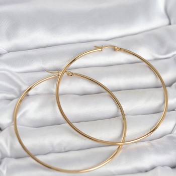 316L Çelik Gold Renk 70 mm Kadın Halka Küpe