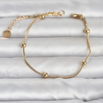 316L Çelik Gold Renk Top Zincirli Kadın Bileklik