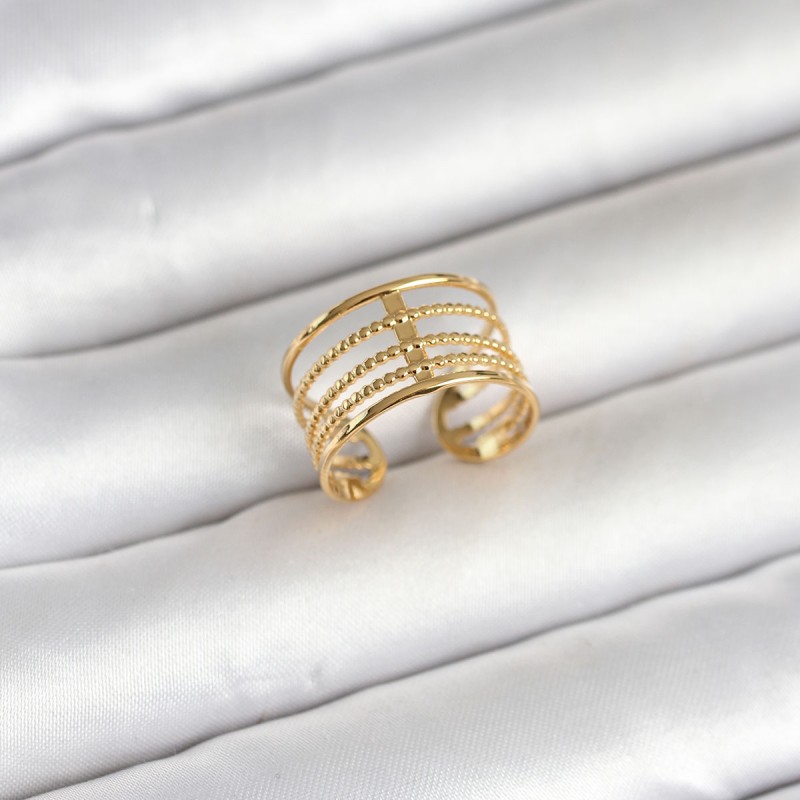 316L Çelik Gold Renk Vintage Model Kadın Yüzük