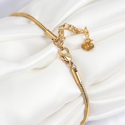 316L Çelik Göz Charm Model Gold Renk Kadın Bileklik