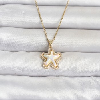 316L Çelik Zincir Gold Renk Deniz Yıldızı Model Kadın Kolye