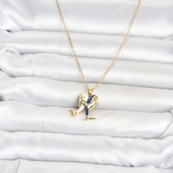 316L Çelik Zincir Gold Renk Dolphin Model Kadın Kolye