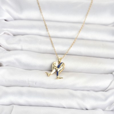 316L Çelik Zincir Gold Renk Dolphin Model Kadın Kolye