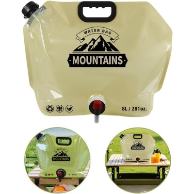 8 Litre Katlanabilir Musluklu Su Kabı - Kamp ve Doğa - Taşıma Kulplu