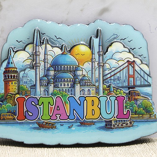 Ahşap İstanbul Temalı Magnet - Model 10