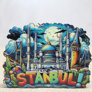 Ahşap İstanbul Temalı Magnet - Model 2