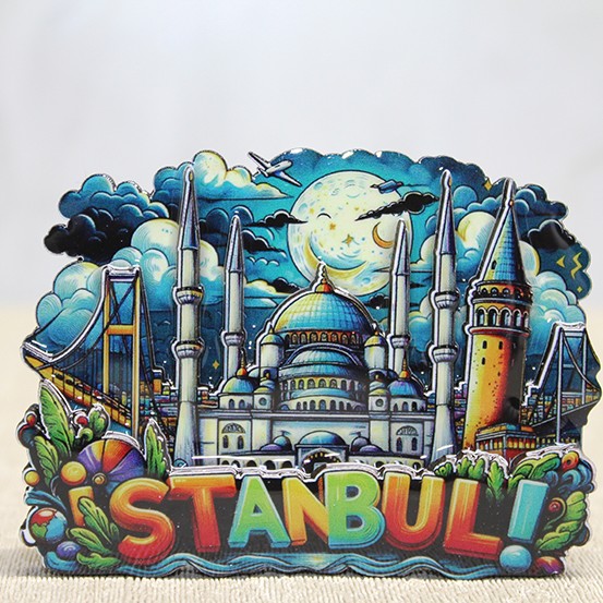 Ahşap İstanbul Temalı Magnet - Model 2