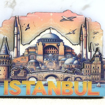 Ahşap İstanbul Temalı Magnet - Model 6