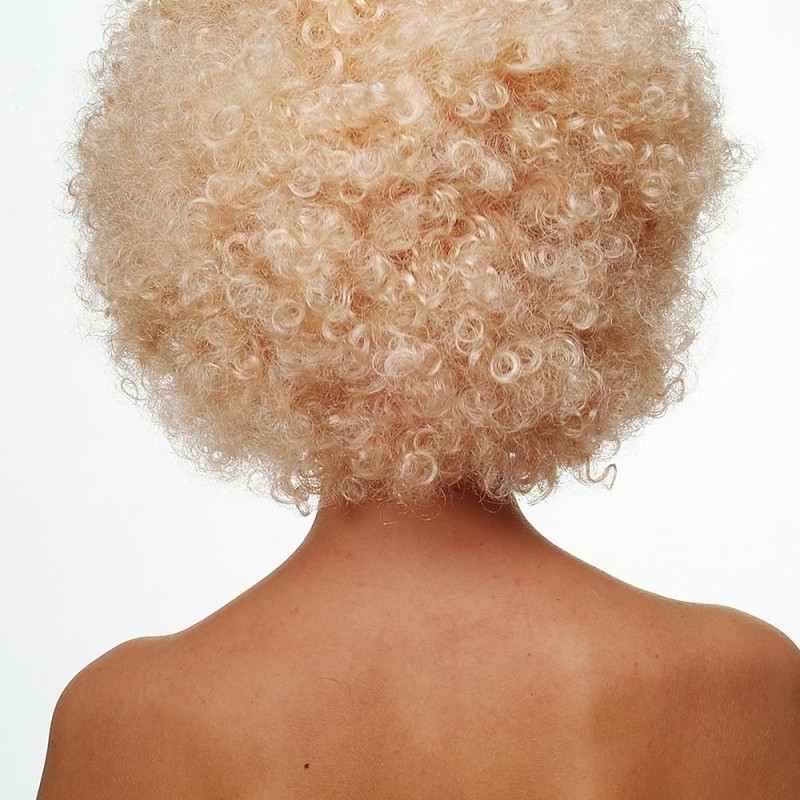 Altın Renk Kıvırcık Afro Parti Peruğu