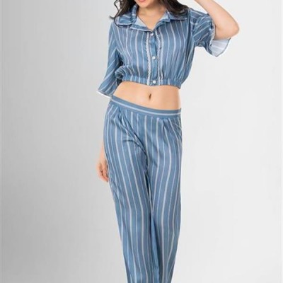 Arias Closet 2'Li Desenli Saten Pijama Takımı