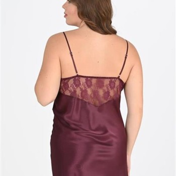 Arias Closet Büyük Beden Mürdüm Gecelik 2108