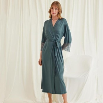 Arias Closet Dantelli Ve Kuşaklı Sabahlık