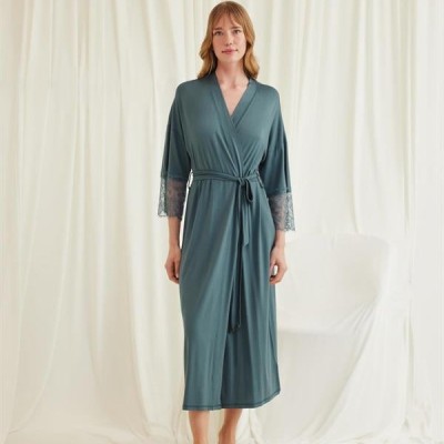 Arias Closet Dantelli Ve Kuşaklı Sabahlık