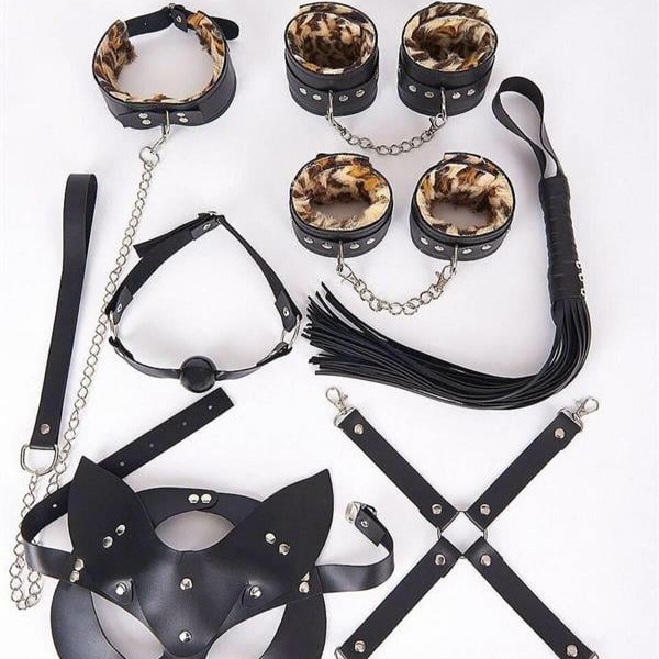 Arias Closet Deri Harness Leopar Set