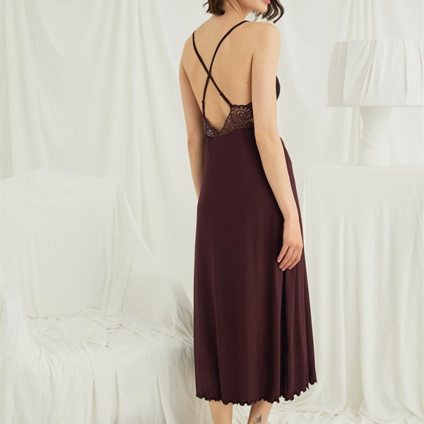 Arias Closet Göğüs Ve Sırt Dekolteli Dantelli Sabahlık Takımı