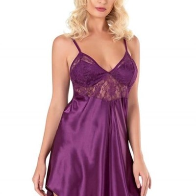 Arias Closet Mor Kısa Saten Gecelik