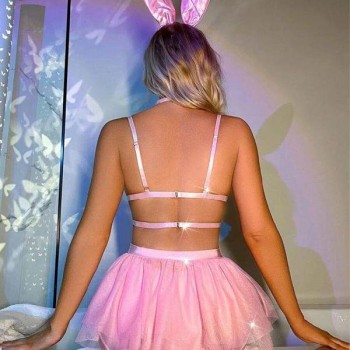 Arias Closet Pembe Tütü Etekli Fantezi Tavşan Kostümü