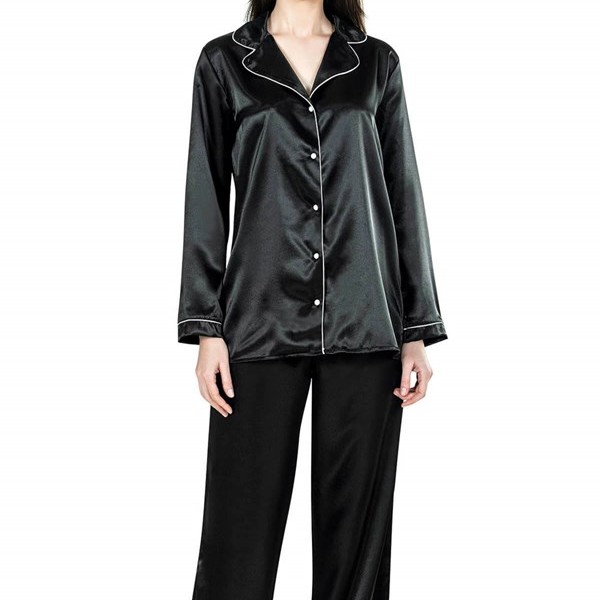 Aria's Closet Siyah İkili Saten Gecelik Pijama Takımı 7647