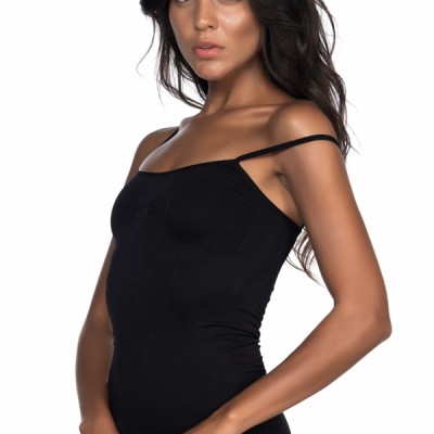 Arias Closet Siyah Mı Emay 1923 Soft İp Askılı Çıtçıtlı Body