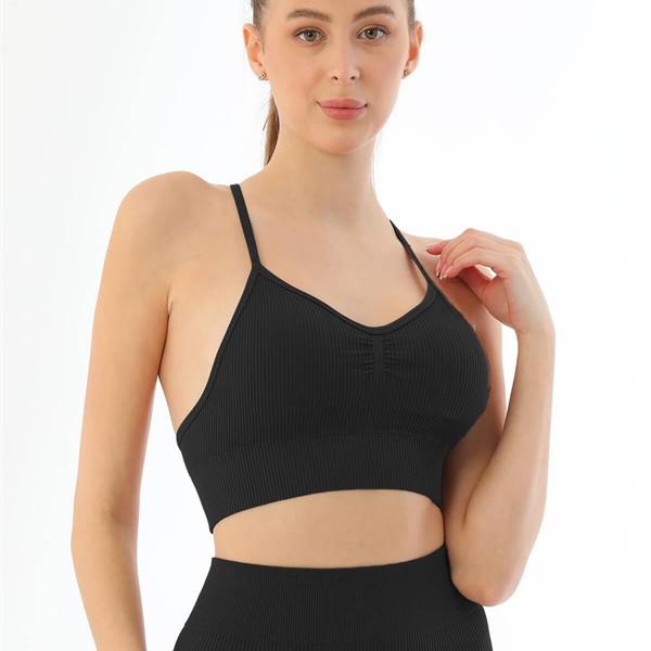 Arias Closet Siyah Mı Emay 3921 Soft Seamless Ripli Tayt Yoga Takımı
