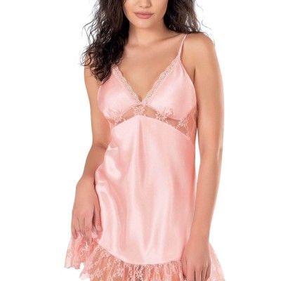 Arias Closet Somon Kısa Saten Gecelik