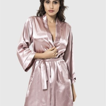 Arias Closet Vizon Kısa Saten Sabahlık