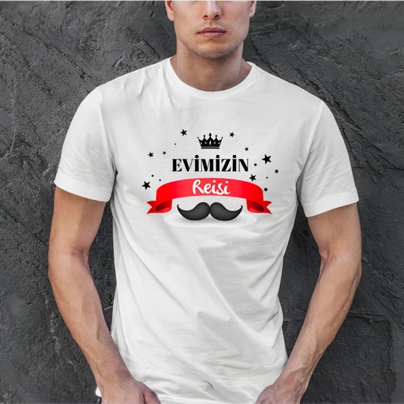 Babalar Günü Hediye Baba Temalı Baskılı Oversize Bisiklet Yaka T-shirt - Beyaz