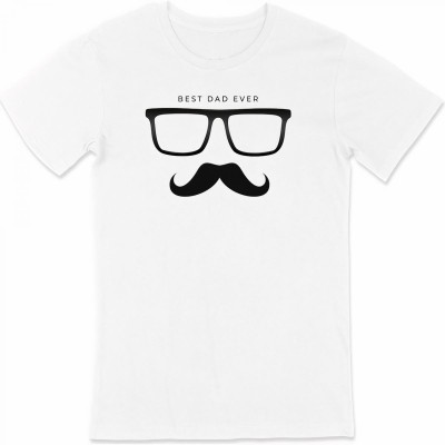 Babalar Günü Hediye Baba Temalı Baskılı Oversize Bisiklet Yaka T-shirt - Beyaz