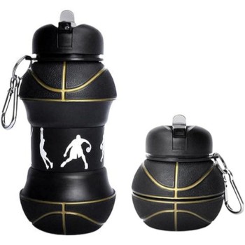 Basketbol Topu Tasarımlı Akordiyon Su Şişesi 