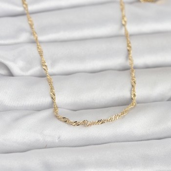 CM 14K Gold Renk Burgu Zincirli 60 cm Kadın Kolye