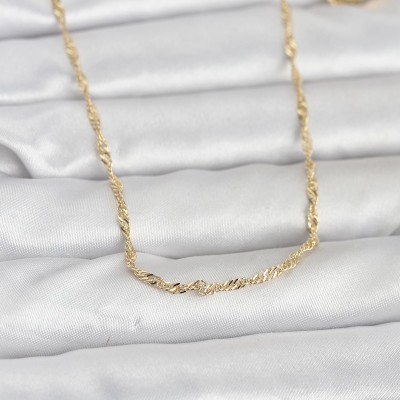 CM 14K Gold Renk Burgu Zincirli 60 cm Kadın Kolye