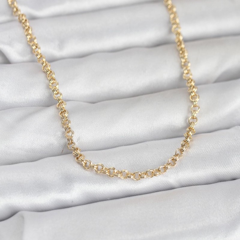 CM 14K Gold Renk Halka Zincir Model 60 cm Kadın Kolye