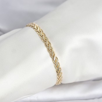 CM 14K Gold Renk Sarmal Zincir Model Kadın Bileklik