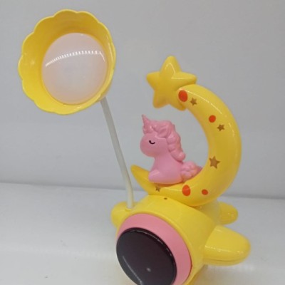 Çocuk Odası Ay ve Unicorn Desenli Gece Lambası