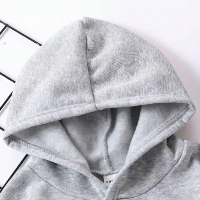 Çocuk Unisex Kapüşonlu Kedicik Baskılı Pamuklu Sweatshirt - Gri