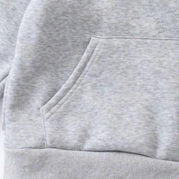 Çocuk Unisex Kapüşonlu Naruto Baskılı Pamuklu Sweatshirt - Gri