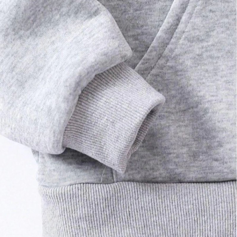 Çocuk Unisex Kapüşonlu Naruto Baskılı Pamuklu Sweatshirt - Gri