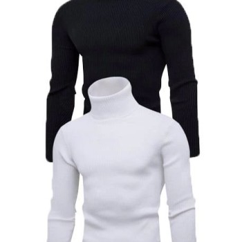 Erkek 2 Adet Kaşkorse Boğazlı Full Likralı Fitilli Slimfit Body