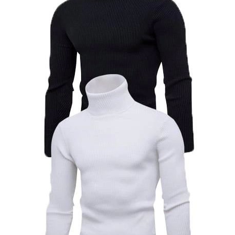 Erkek 2 Adet Kaşkorse Boğazlı Full Likralı Fitilli Slimfit Body
