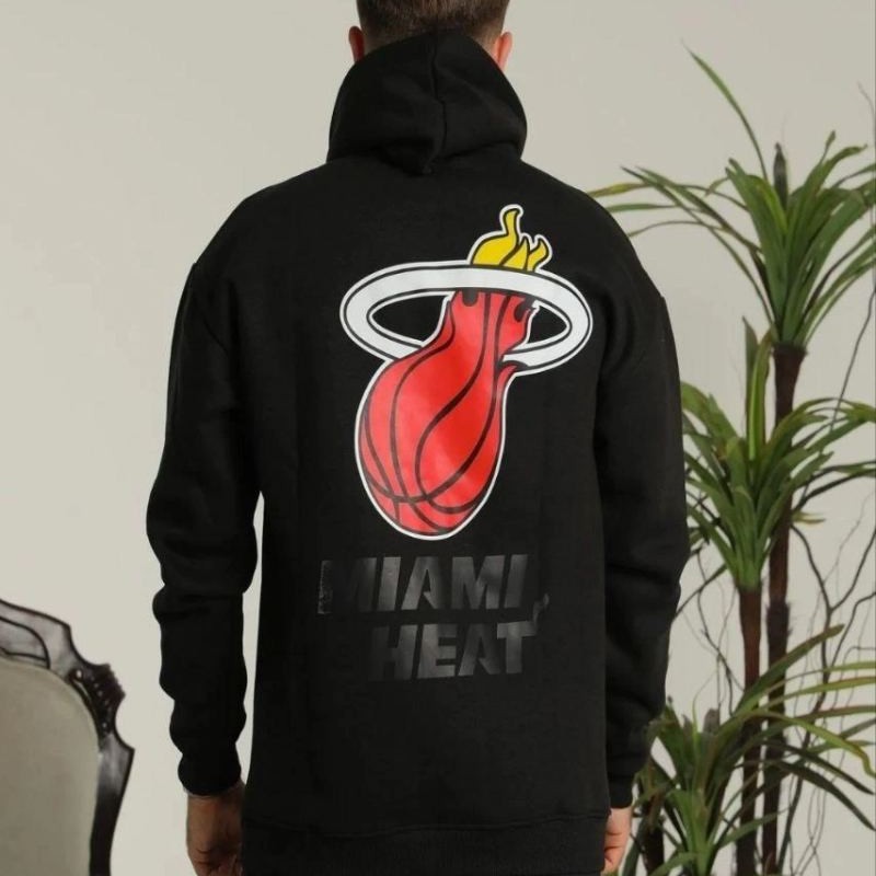 Erkek 3 İplik Pamuklu Kapüşonlu Baskılı Cepli Oversize Sweatshirt Hoodie - Siyah