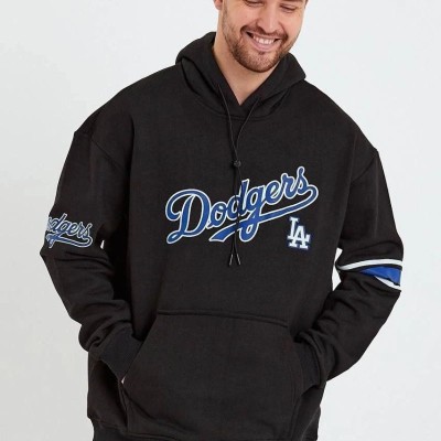 Erkek 3 İplik Pamuklu Kapüşonlu Baskılı Cepli Oversize Sweatshirt Hoodie - Siyah