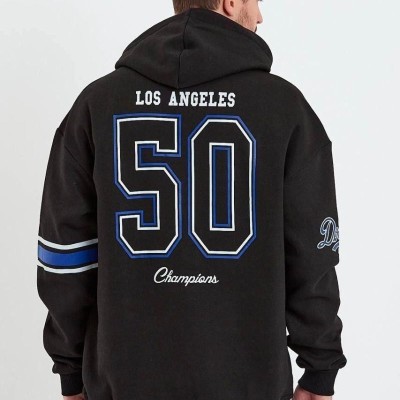 Erkek 3 İplik Pamuklu Kapüşonlu Baskılı Cepli Oversize Sweatshirt Hoodie - Siyah